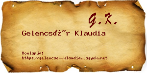 Gelencsér Klaudia névjegykártya