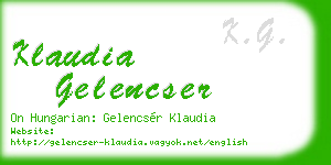 klaudia gelencser business card