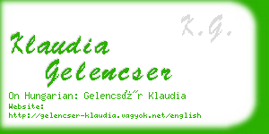 klaudia gelencser business card